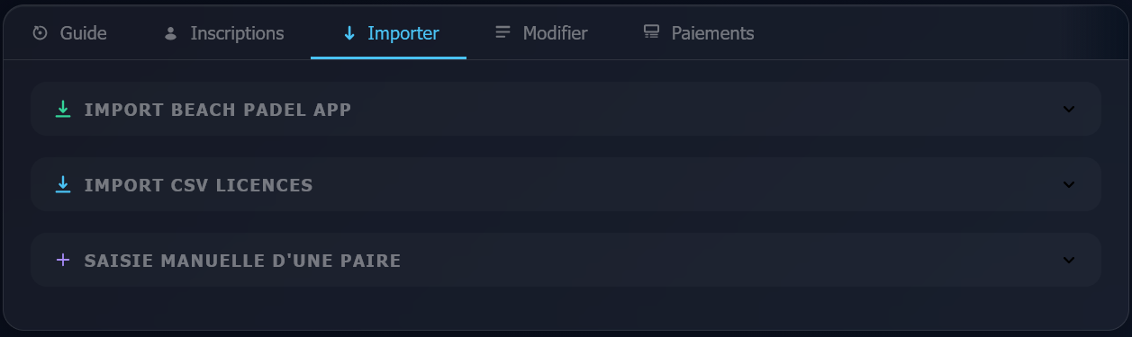 Import paires