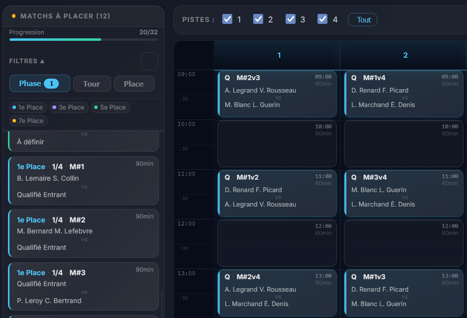 Calendrier planning drag & drop